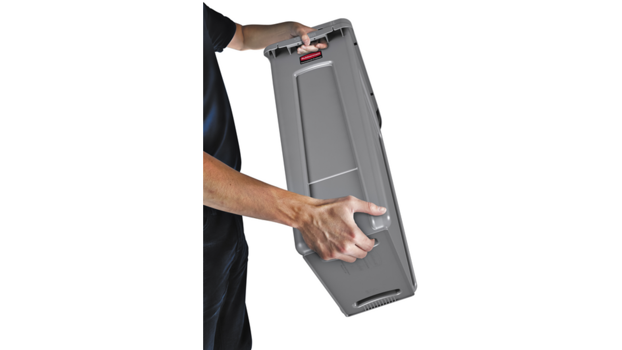 Afvalbak Rubbermaid Slim Jim Vented met luchtsleuven 87L grijs