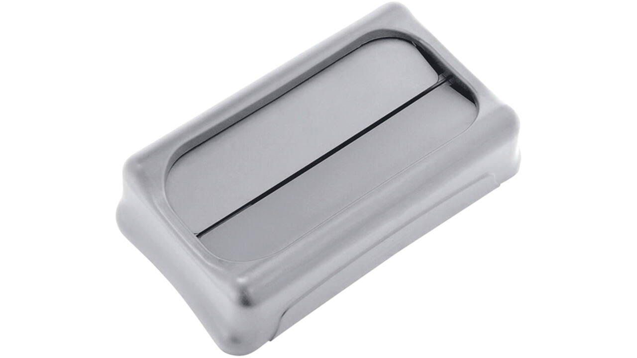 Deksel Rubbermaid Slim Jim Vented gesloten met swingsysteem grijs