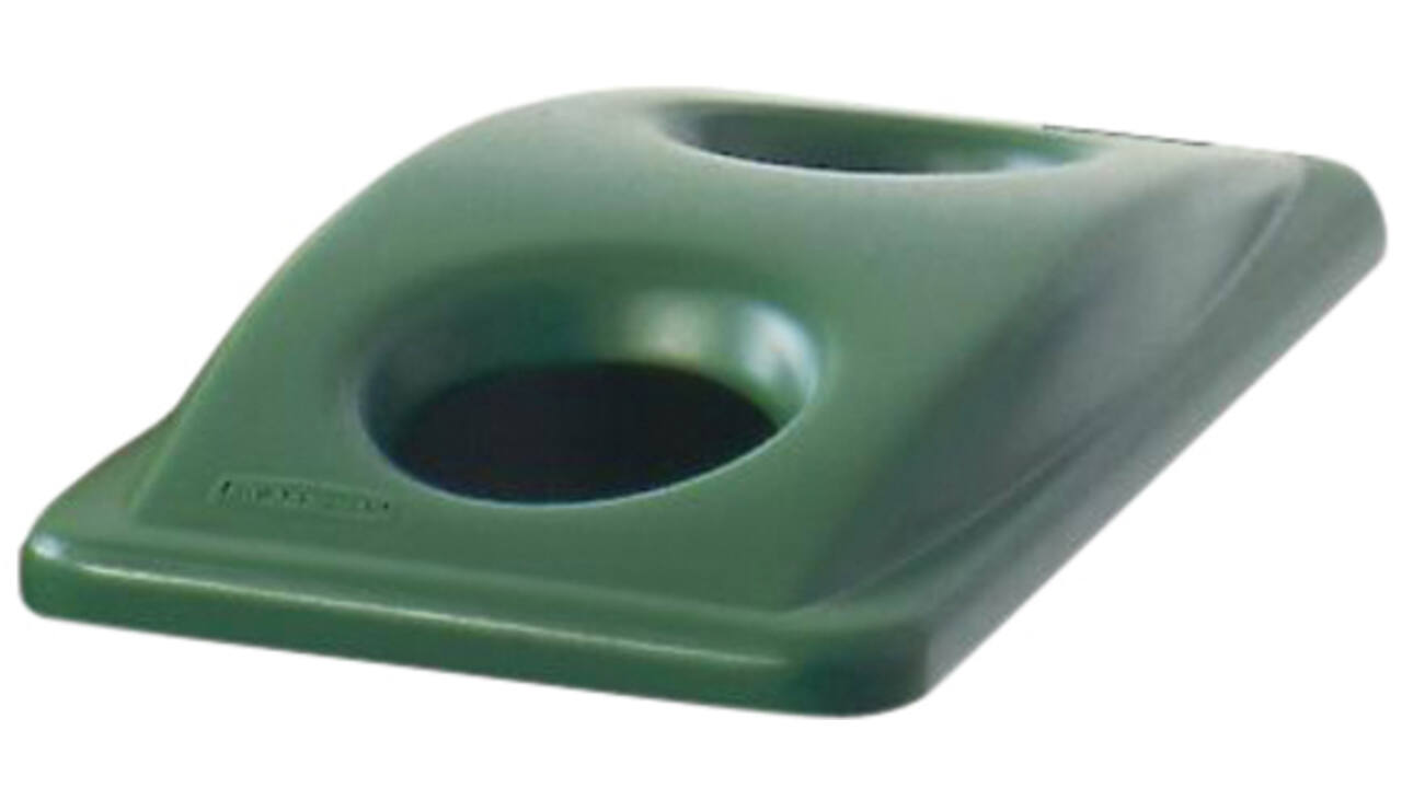 Deksel Rubbermaid Slim Jim Vented inwerpopening voor flesjes en blikjes groen