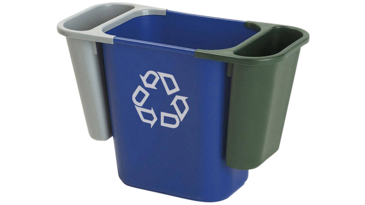 Papierbak Rubbermaid recycling medium 26L blauw
