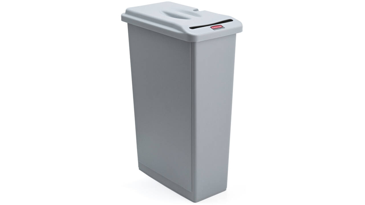 Afvalbak Rubbermaid Slim Jim vertrouwelijke documenten 87 liter grijs
