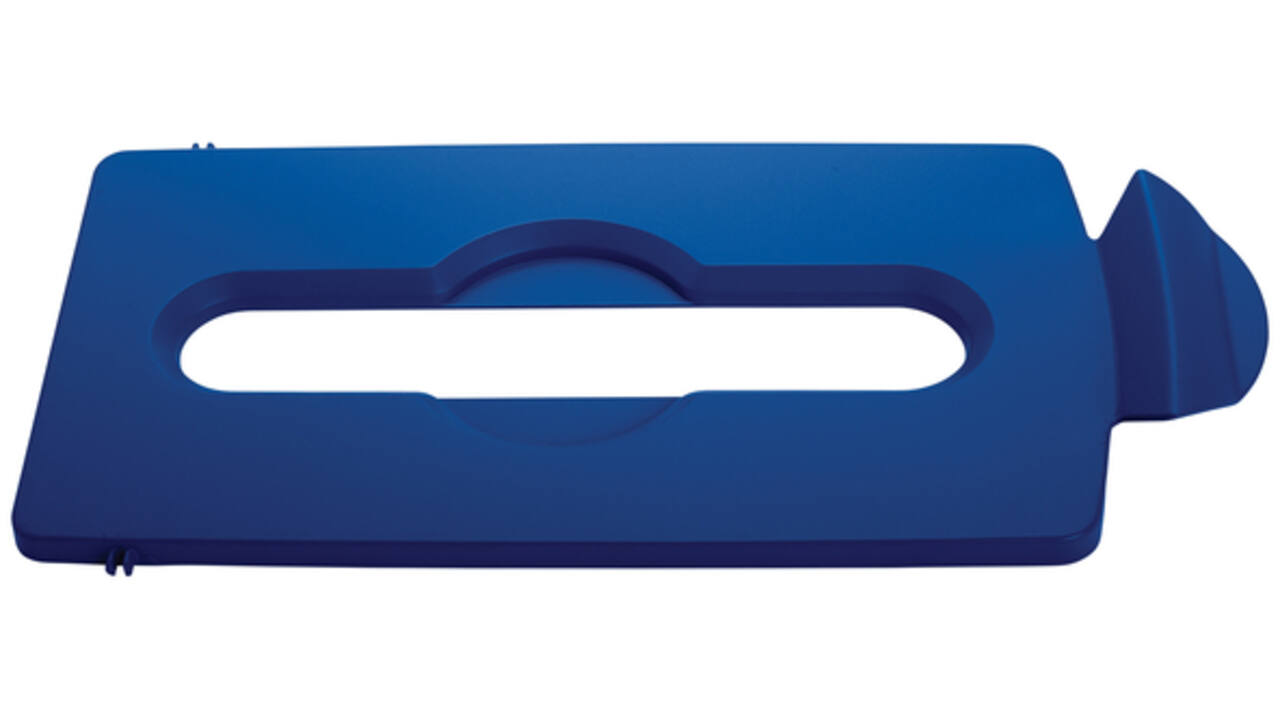 Deksel Rubbermaid Slim Jim Recyclestation inwerpopening voor papier blauw
