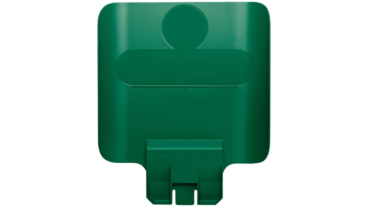 Paneel Rubbermaid Slim Jim Recyclestation voor label groen