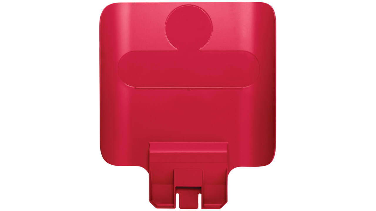 Paneel Rubbermaid Slim Jim Recyclestation voor label rood
