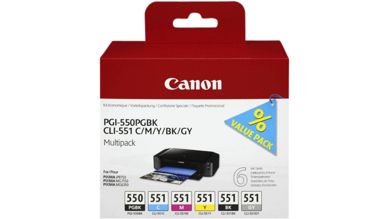 Inktcartridge Canon PGI-550 + CLI-551 zwart + 5 kleuren