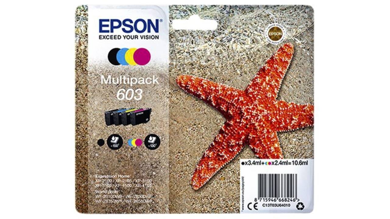 Inktcartridge Epson 603 T03U6 zwart + 3 kleuren