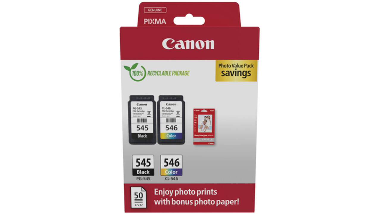 Inktcartridge Canon PG-545 + CL-546 zwart + kleur