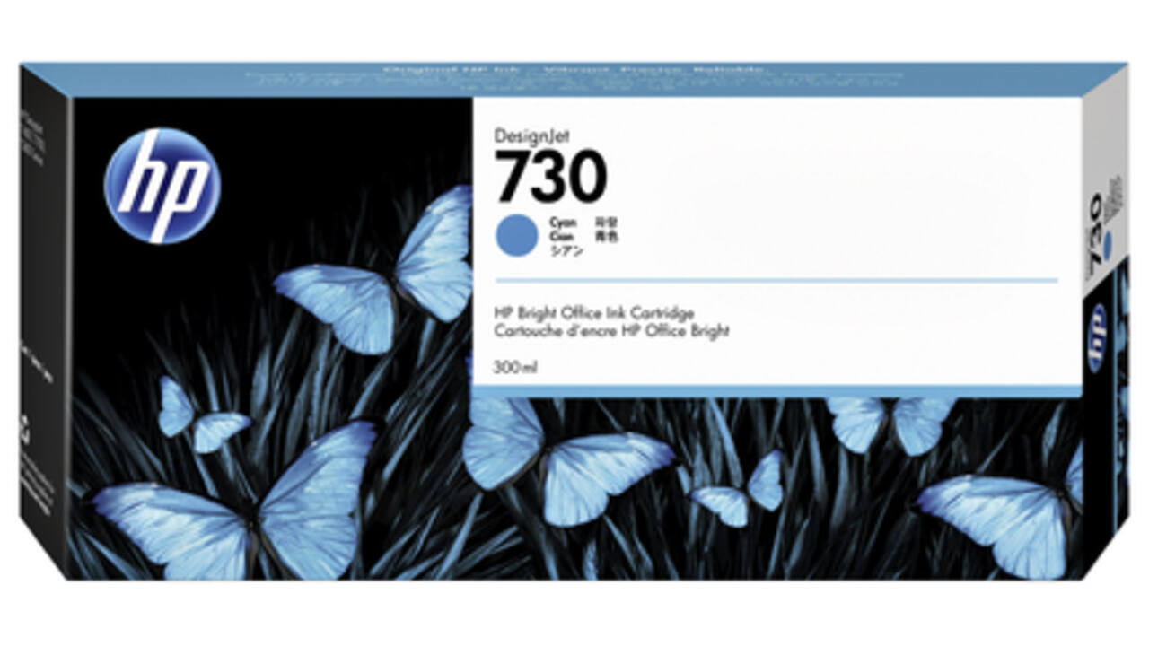 Inktcartridge HP P2V68A 730 300ml blauw