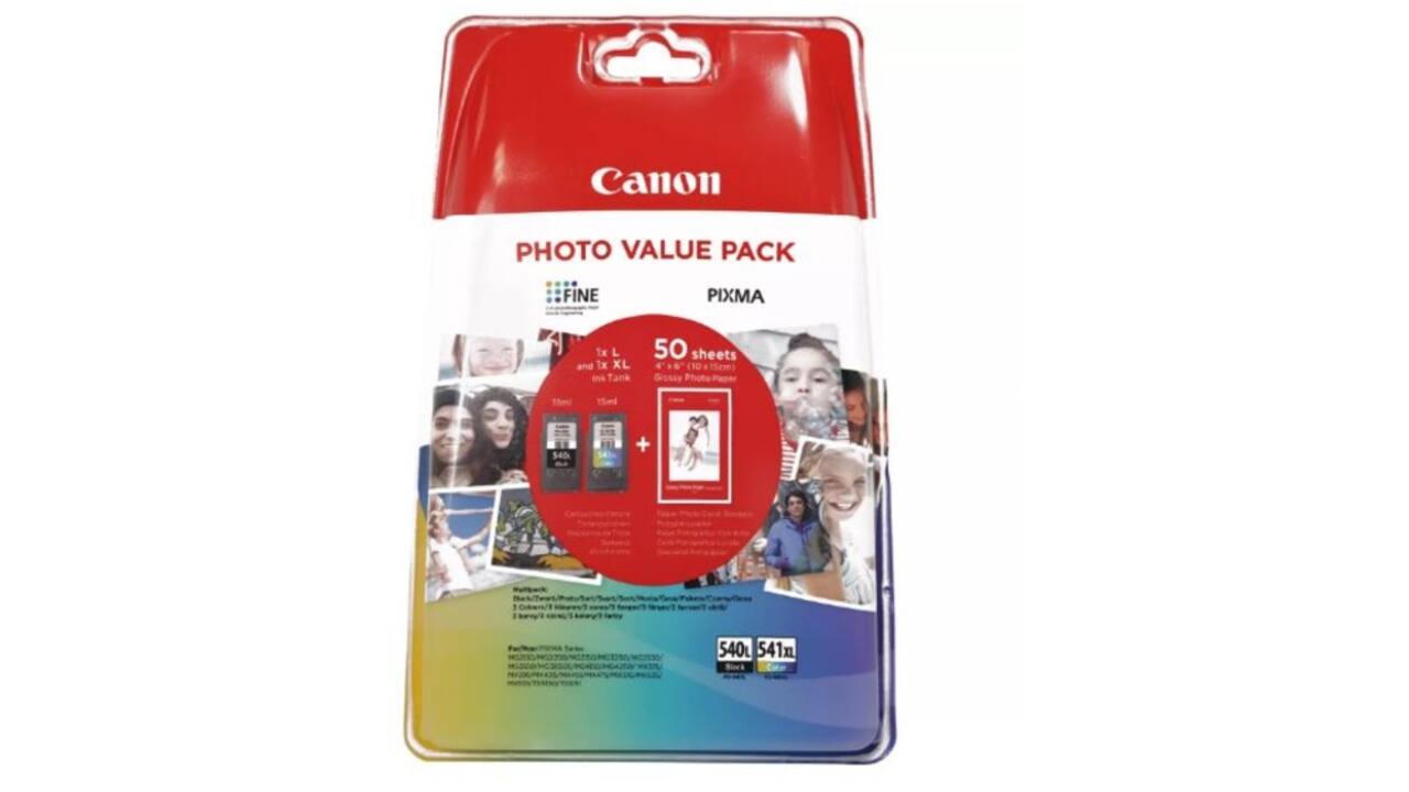 Inktcartridge Canon PG-540L CL-541XL zw+kl+papier
