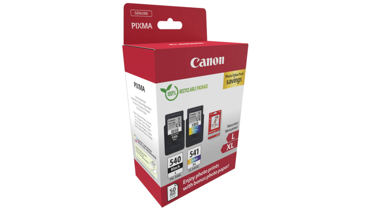 Inktcartridge Canon PG-540L CL-541XL zw+kl+papier