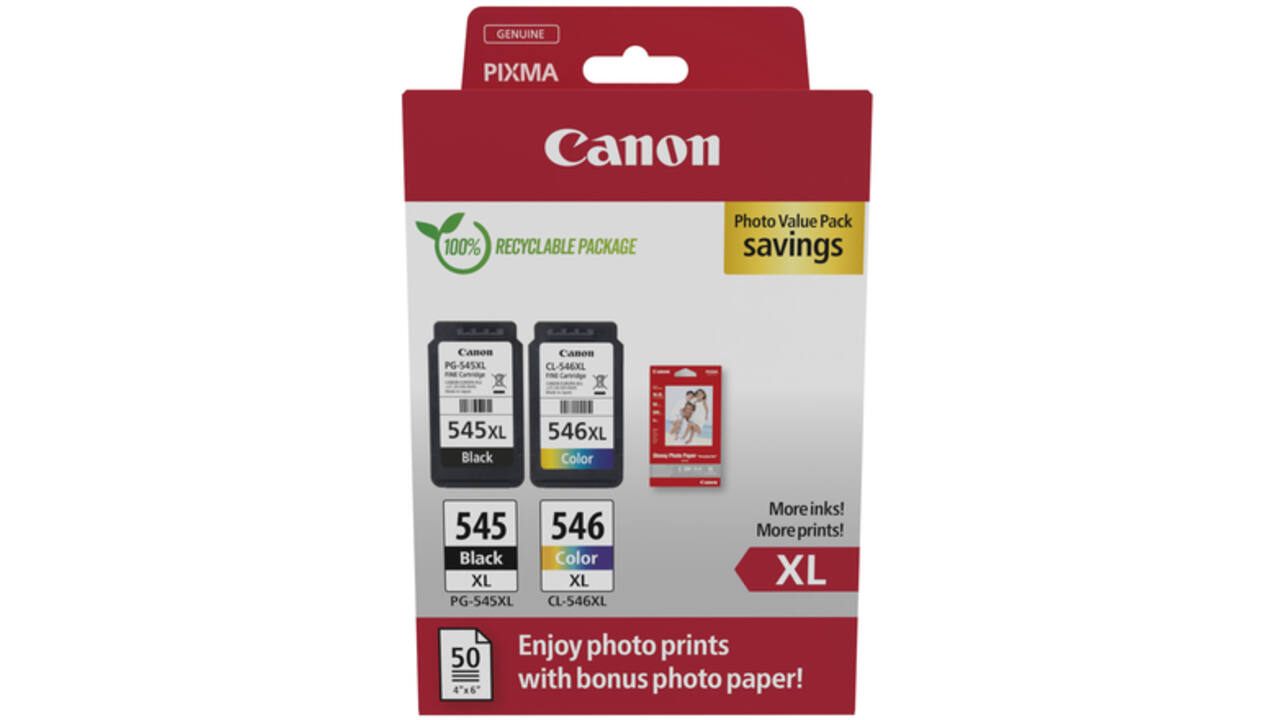 Inktcartridge Canon PG-545XL + CL-546XL zwart + kleur