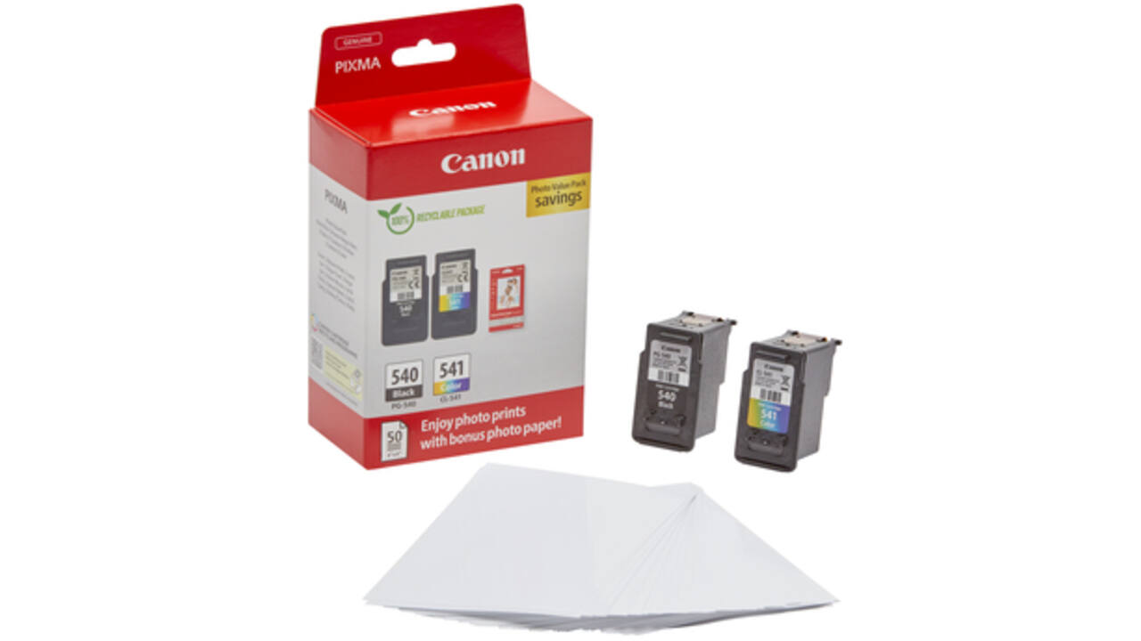Inktcartridge Canon PG-540 CL-541 zw + kl + papier