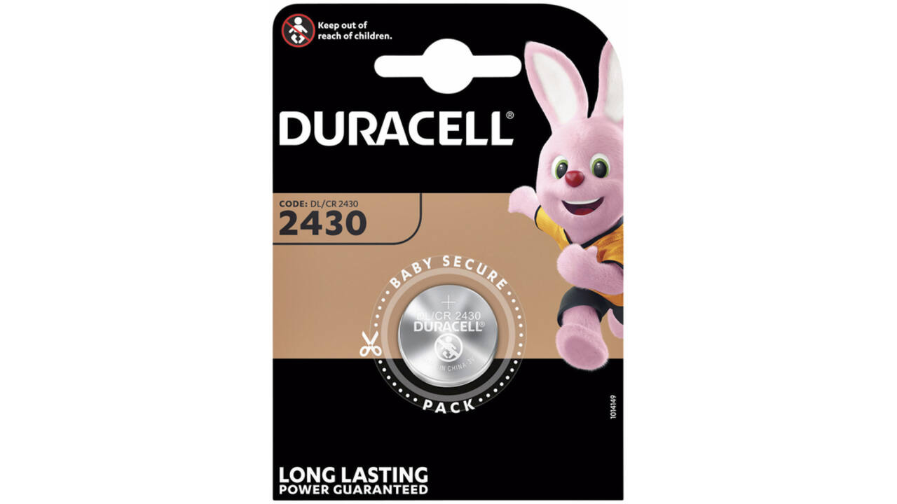 Batterij Duracell knoopcel 1xCR2430 lithium Ø24mm 3V-280mAh