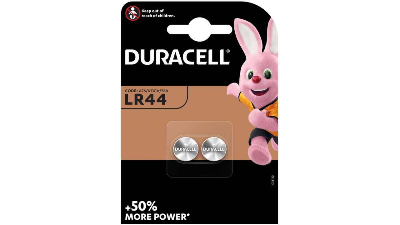 Batterij Duracell knoopcel 2xLR44 alkaline Ø11,6mm 2 stuks