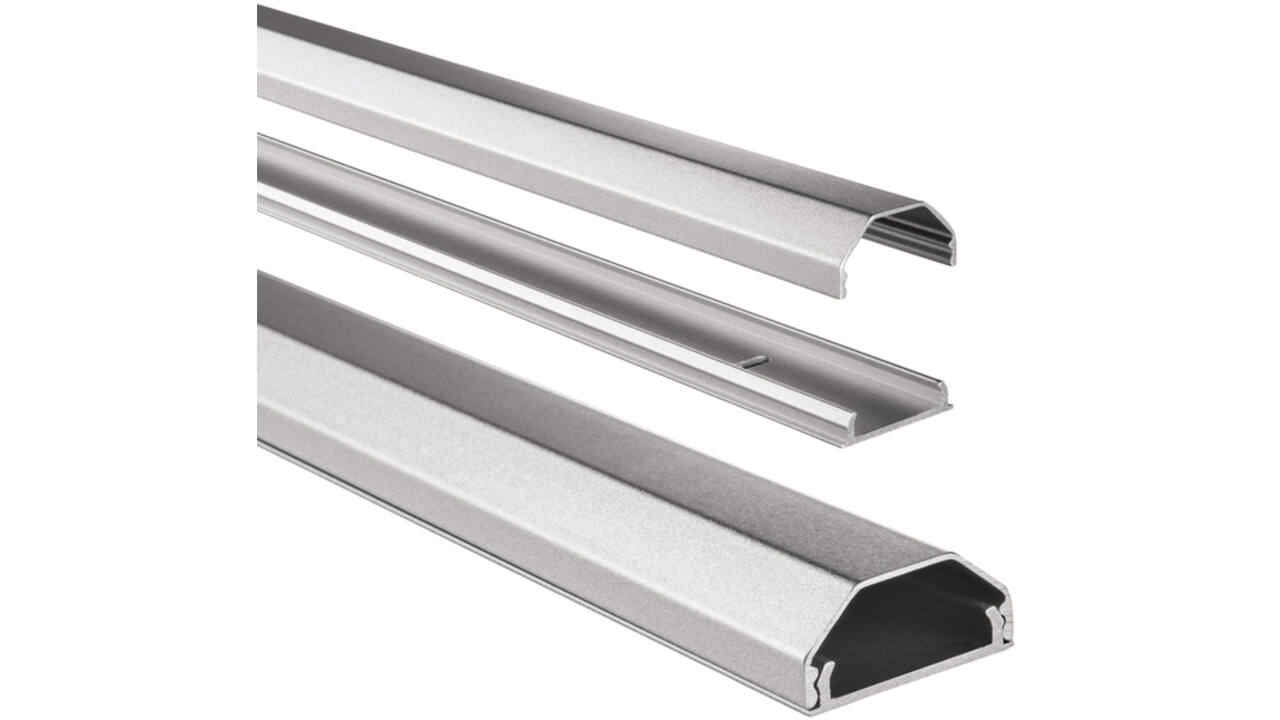 Kabelkanaal Hama hoekig 110/3,3/1,7 cm aluminium zilver
