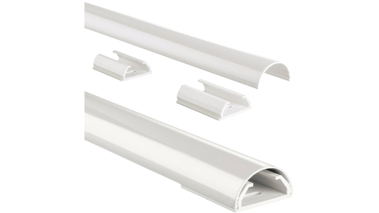 Kabelkanaal Hama halfrond 110/3,3/1,8 cm aluminium wit