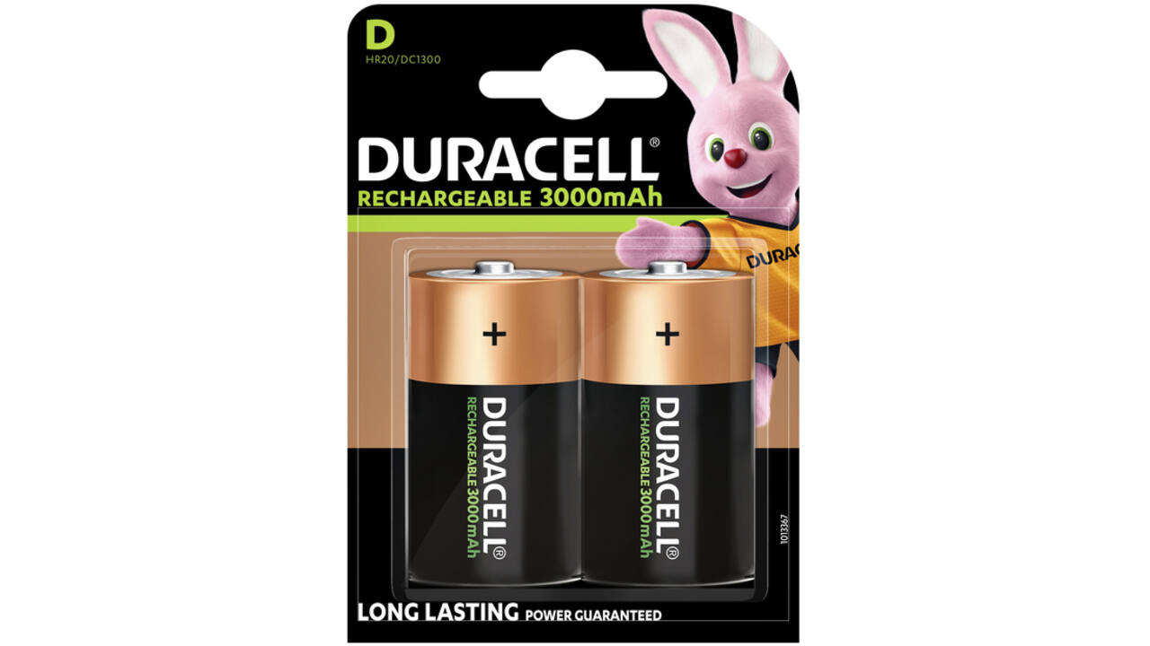 Batterij oplaadbaar Duracell 2xD 3000mAh Plus