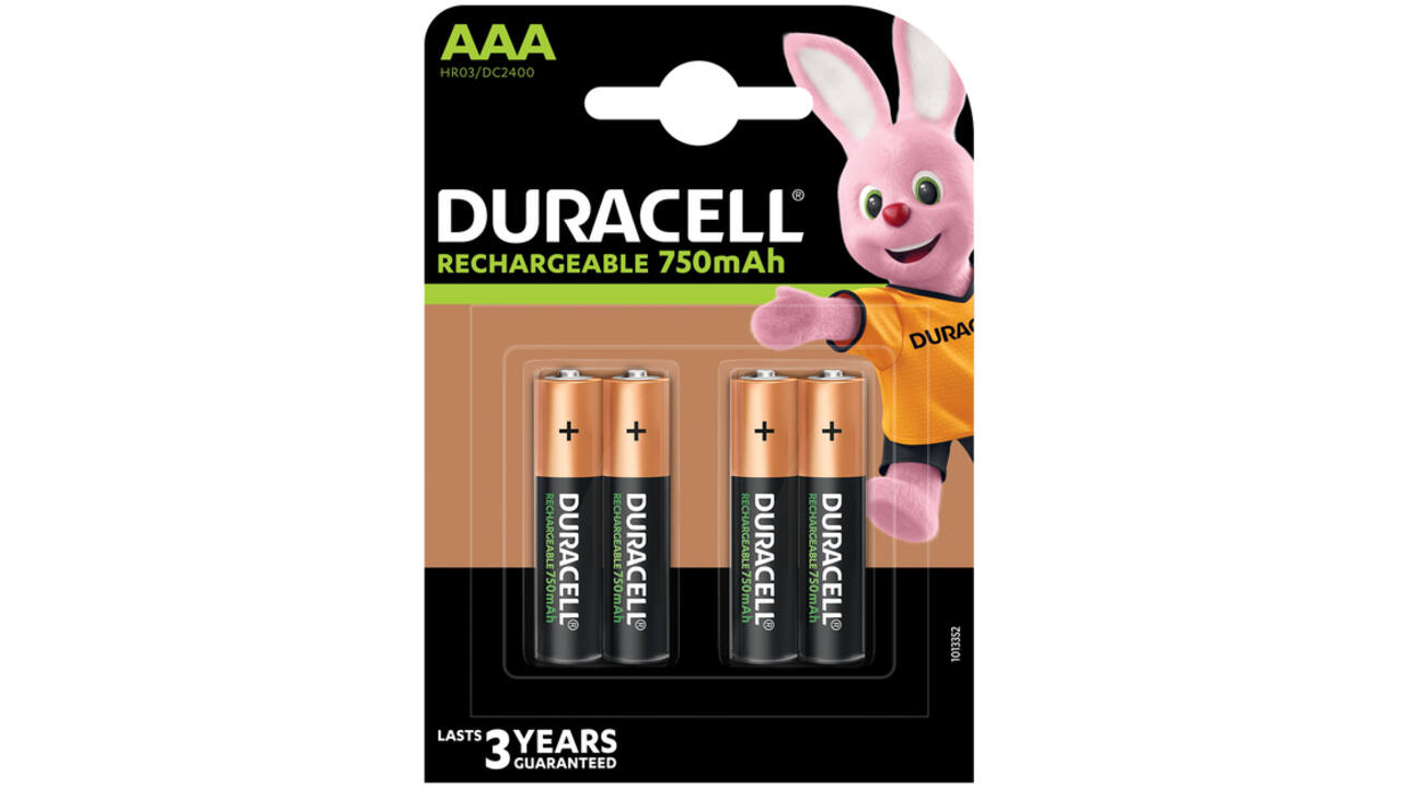 Batterij oplaadbaar Duracell 4xAAA 750mAh Plus
