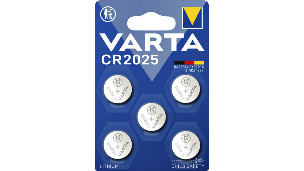 Batterij Varta knoopcel CR2025 lithium blister à 5stuk