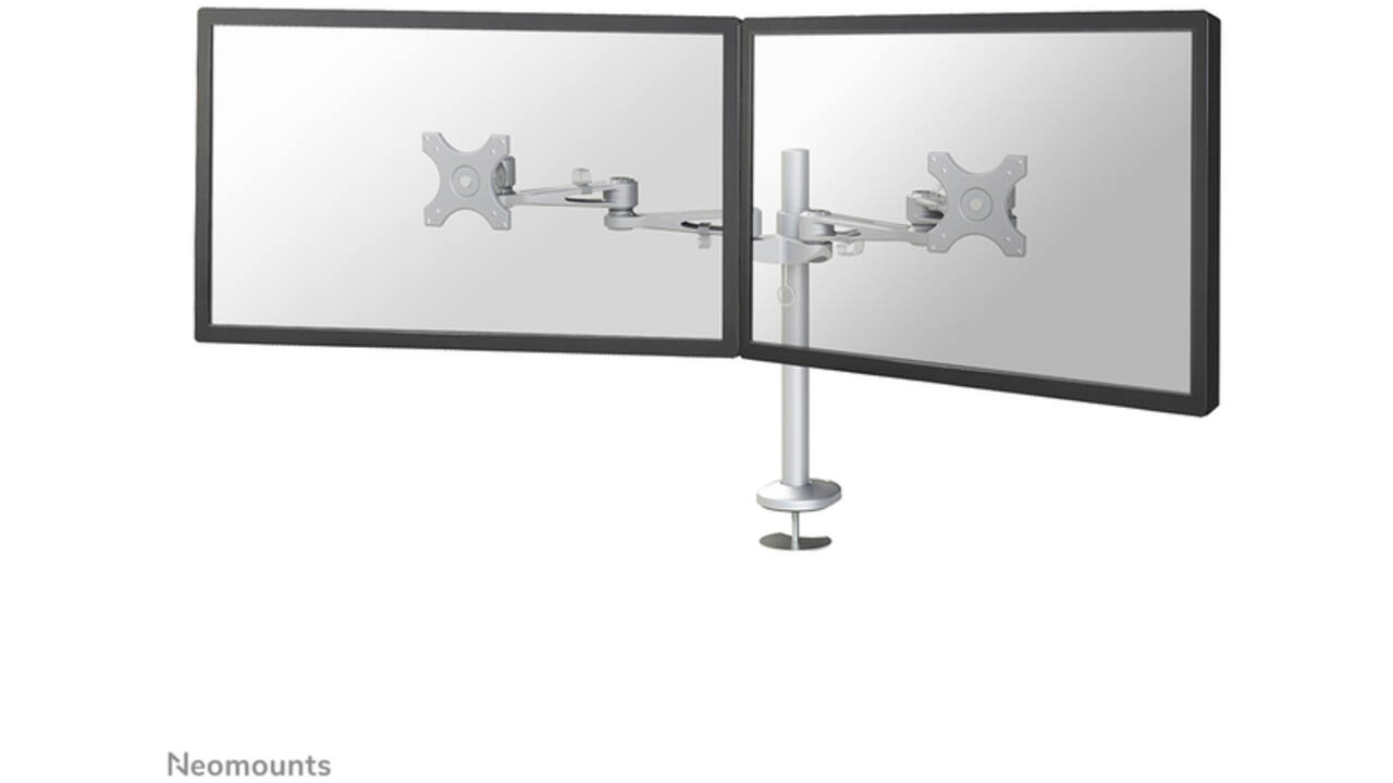 Monitorarm Neomounts D935DG 2x10-27" doorvoer zilvergrijs