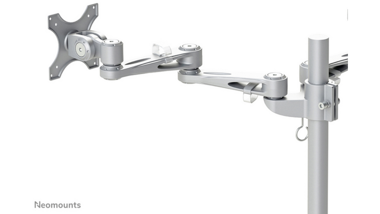 Monitorarm Neomounts D935DG 2x10-27" doorvoer zilvergrijs