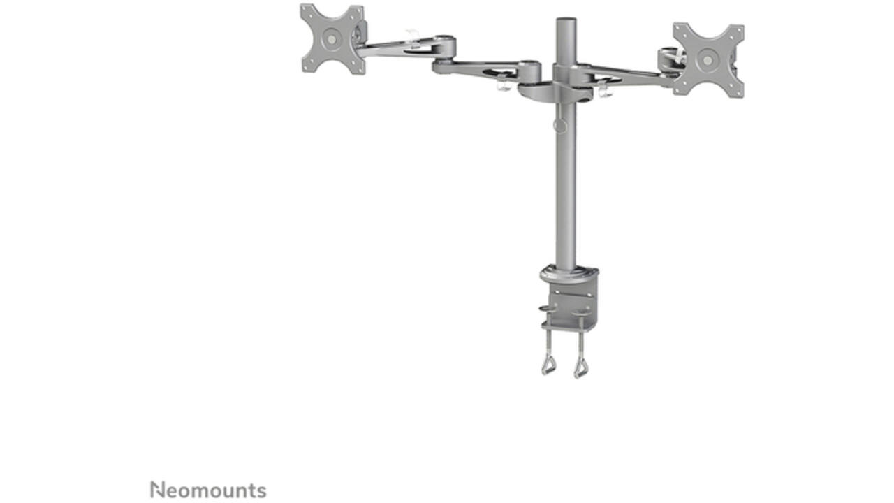 Monitorarm Neomounts D935D 2x10-27" met klem zilvergrijs