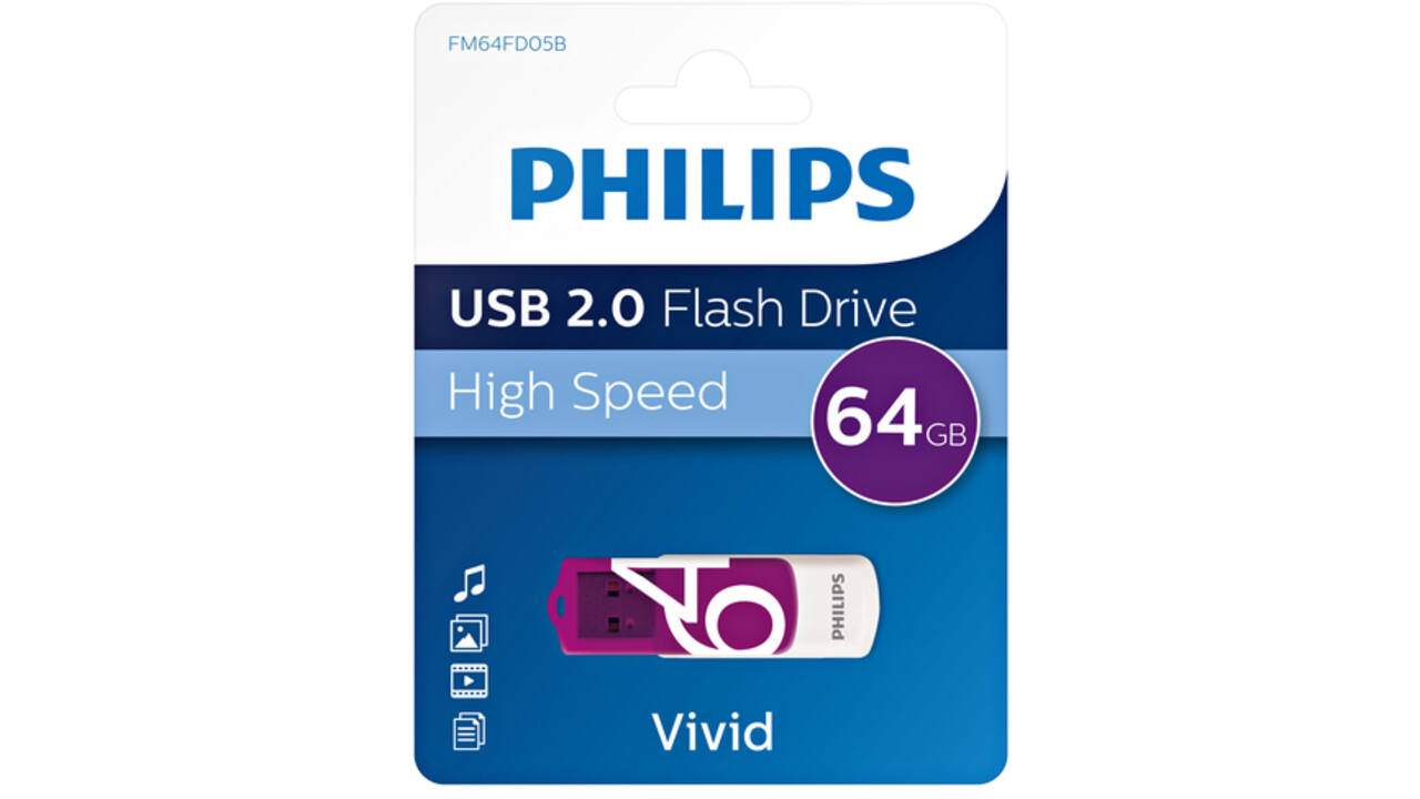 USB-stick 2.0 Philips vivid edition magic purple 64GB