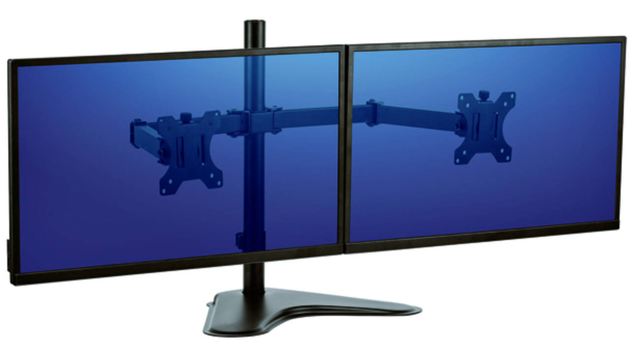 Monitorarm Fellowes Seasa dubbel horizontaal vrijstaand zwart