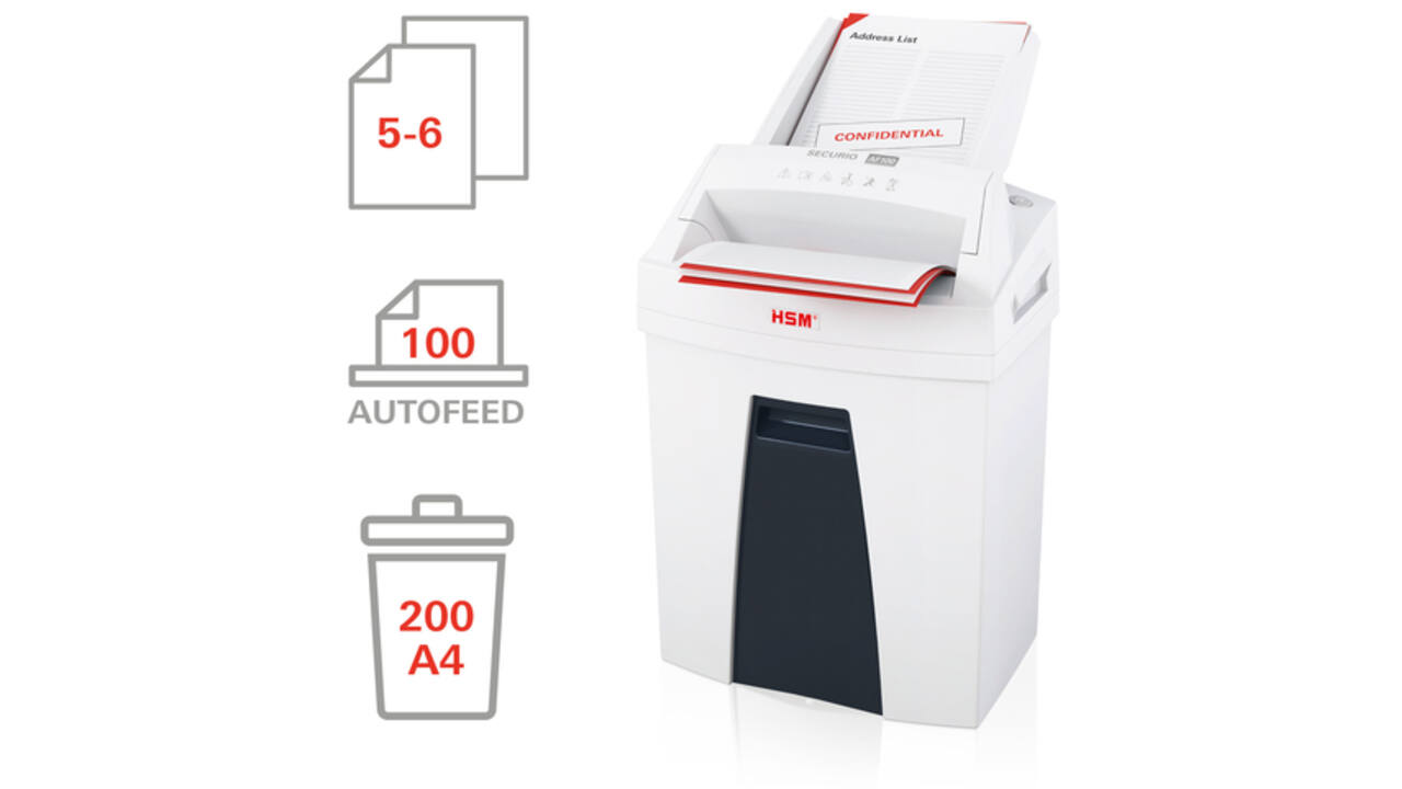 Papiervernietiger HSM Securio AF100 snippers 4x25mm
