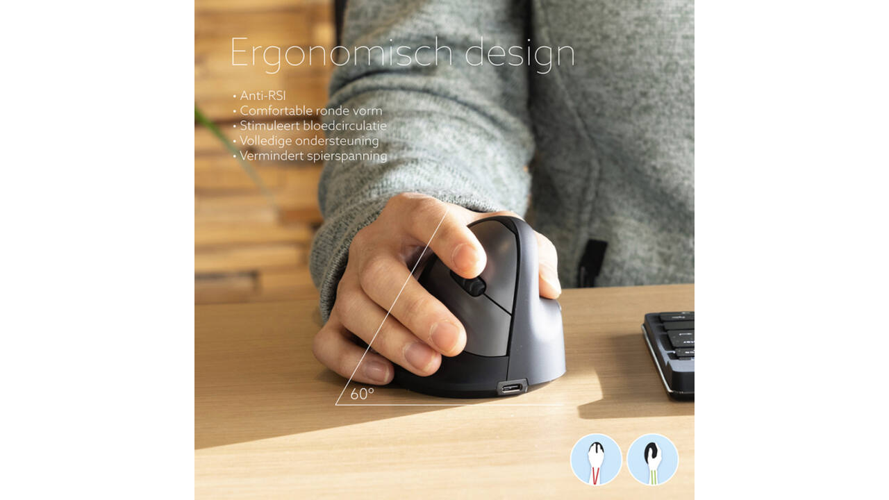 Muis R-Go Ergonomisch HE Break Wireless Rechts M