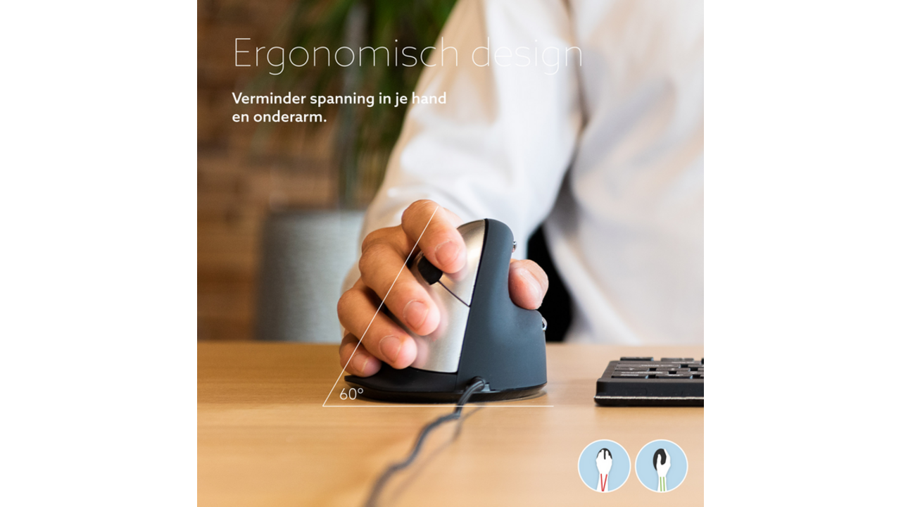 Muis R-Go Ergonomisch HE Break Draad Rechts L