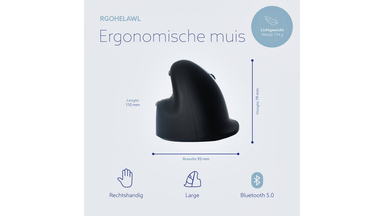 Muis R-Go Ergonomisch HE Break Wireless Rechts L