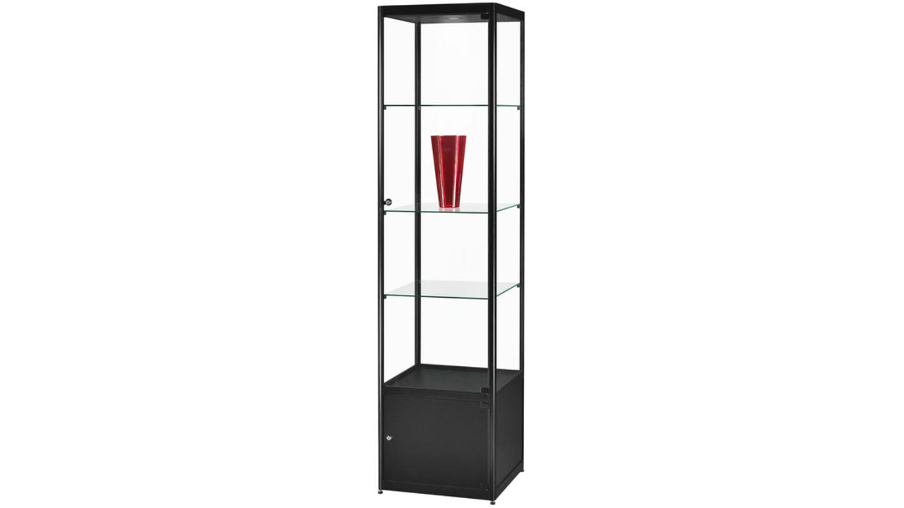 Vitrinekast SDB mpc-o-led zwart 500x500x2000mm