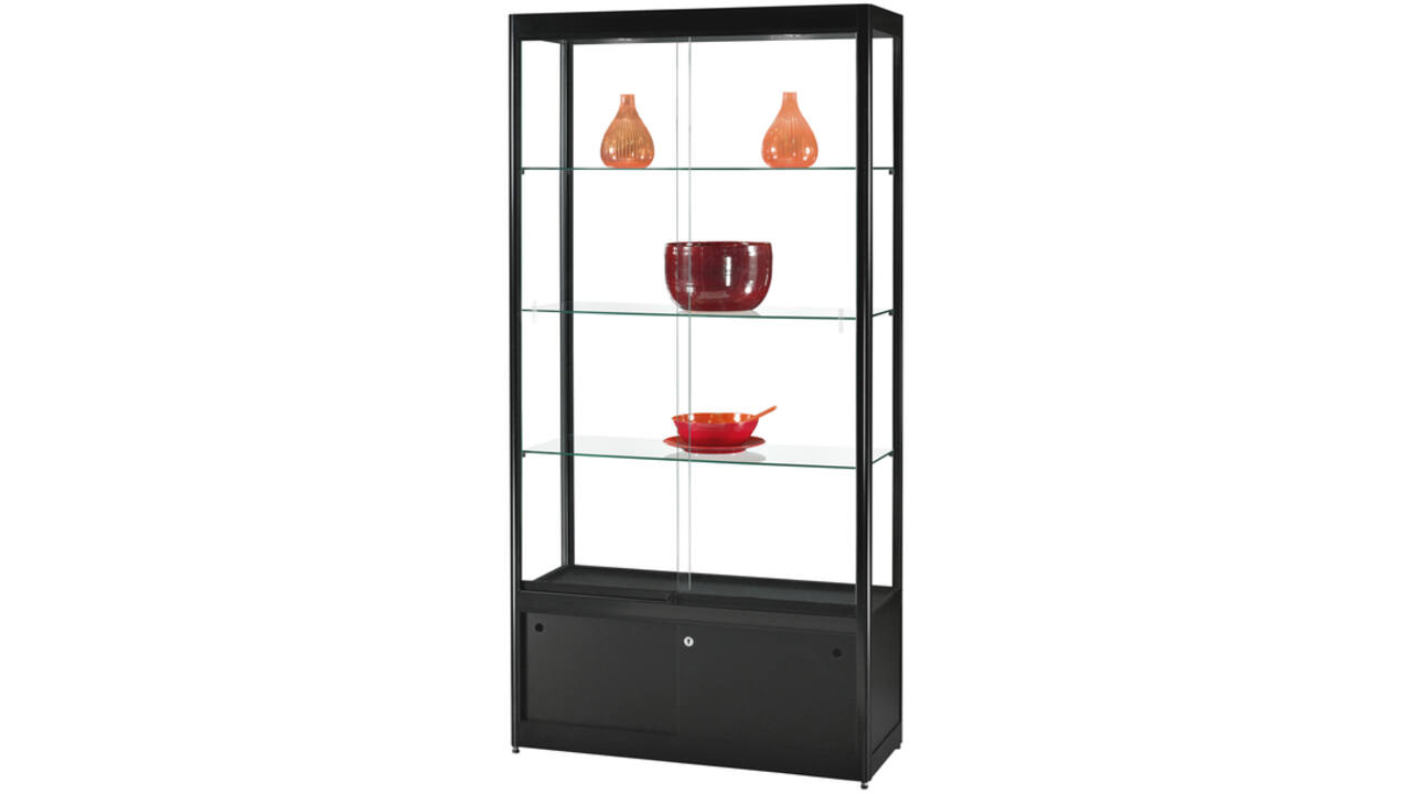 Vitrine SDB gpc-o-1000 led zwart 1000x400x2000mm