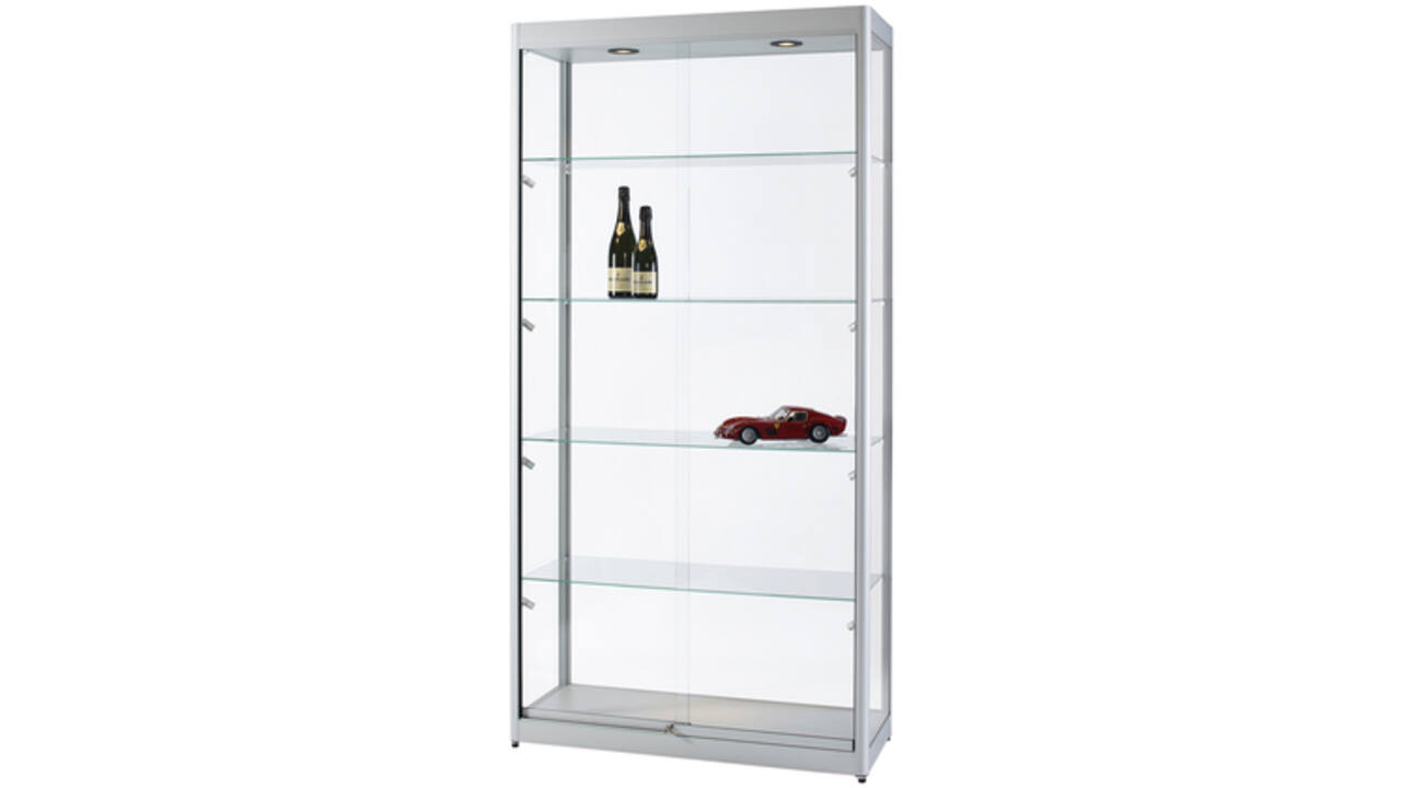 Vitrine SDB 315-1000 zilver led mag 1000x400x2000mm