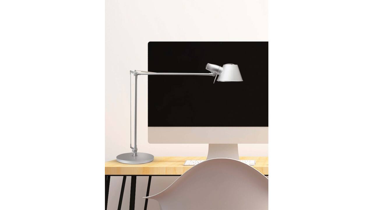 Bureaulamp MAUL Rock LED voet zilvergrijs