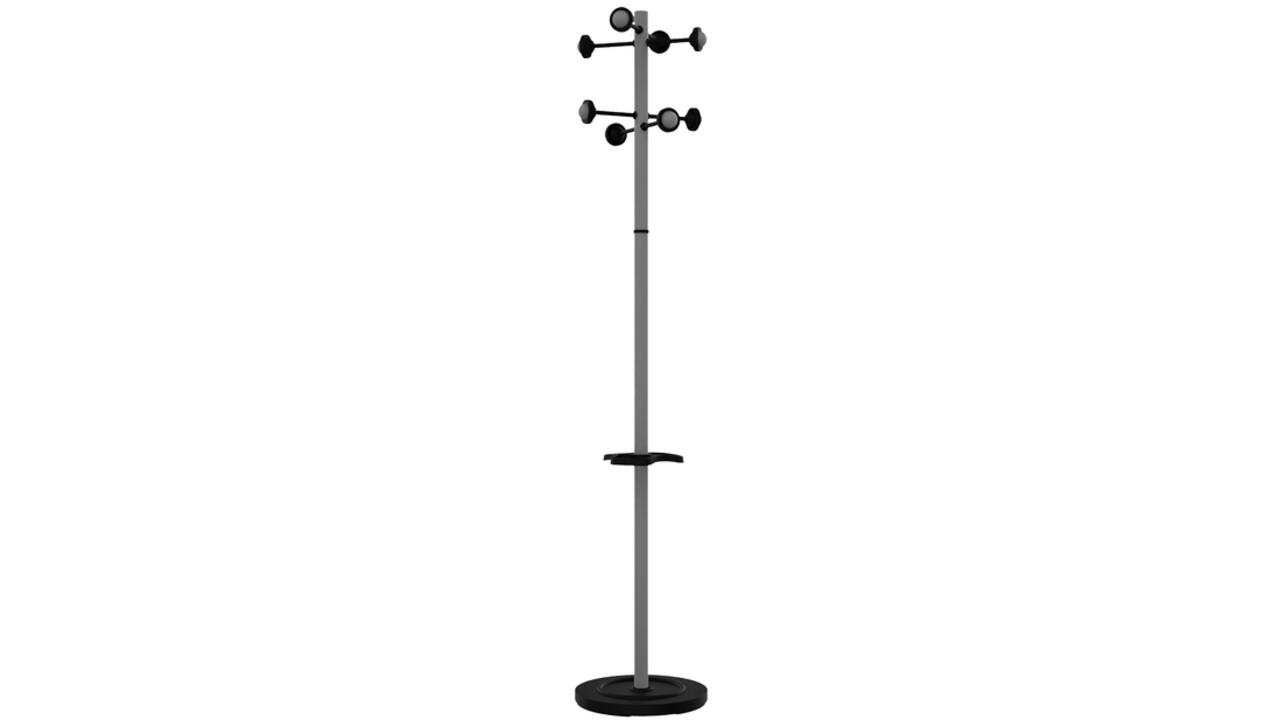 Kapstok Unilux Accueil staand metallic grijs