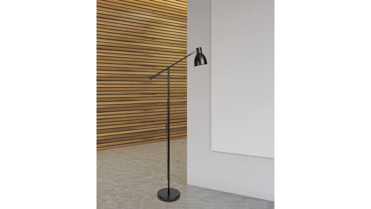 Vloerlamp MAUL Finja excl. LED lamp hg 138cm arm 30cm zwart