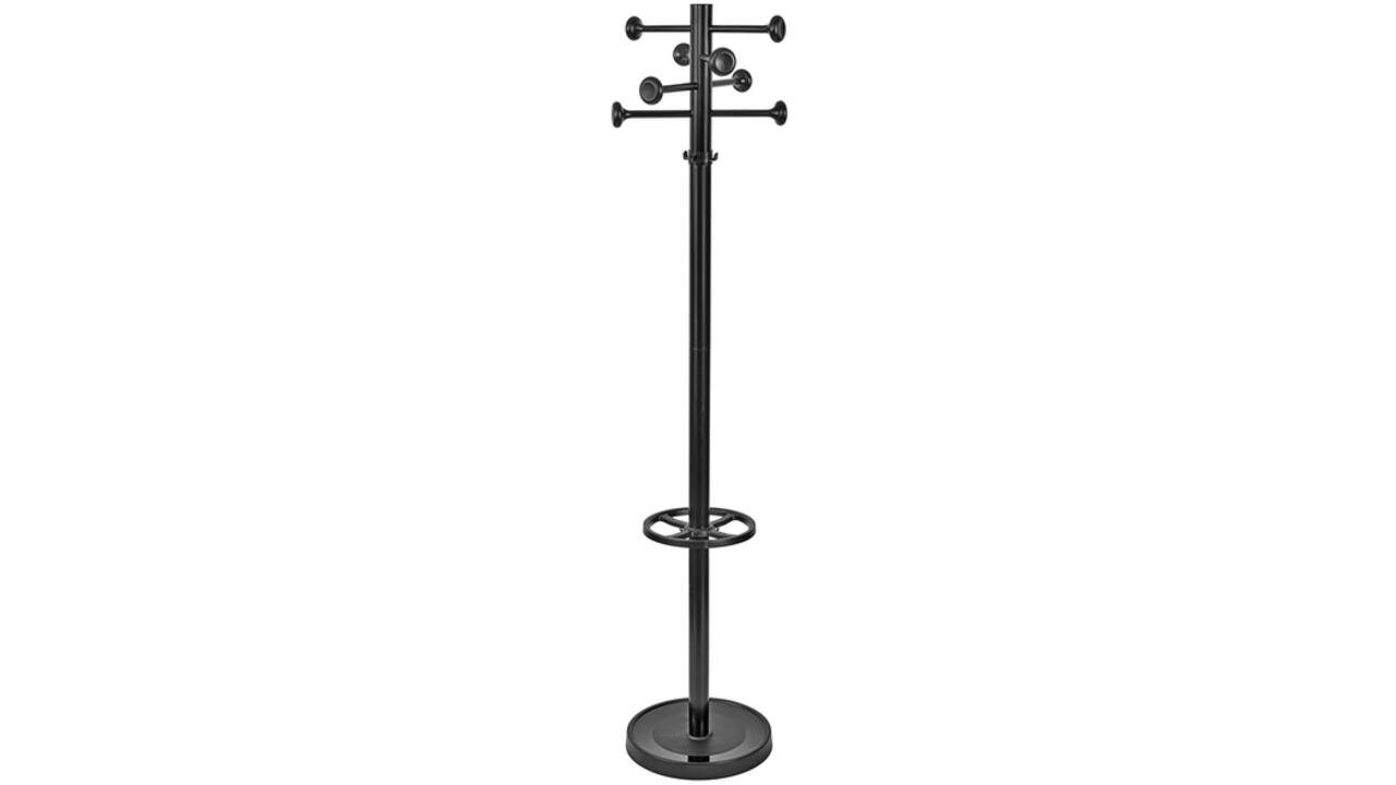 Kapstok MAUL Grando staand 175cm 16 haken zwart RAL9004