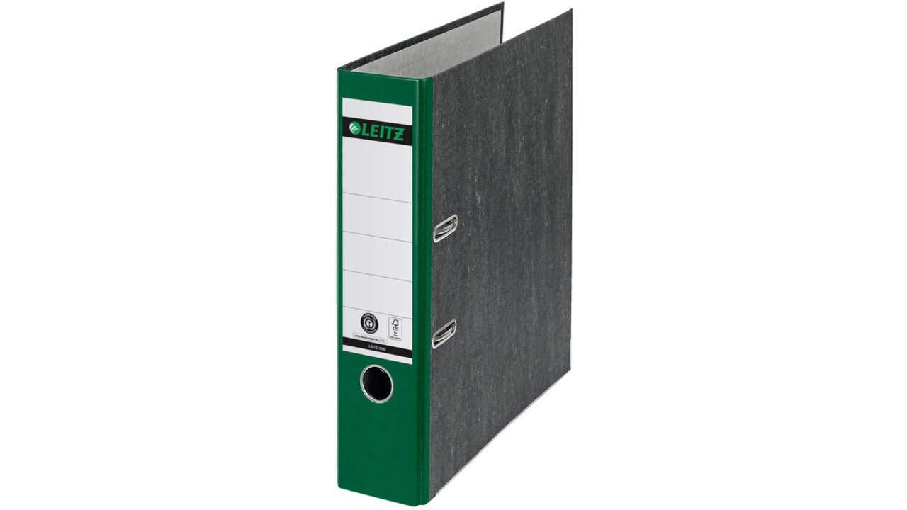 Ordner Leitz 1080 180° 80mm karton A4 groen