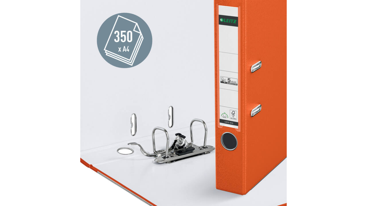 Ordner Leitz 1015 180° 52mm PP A4 oranje