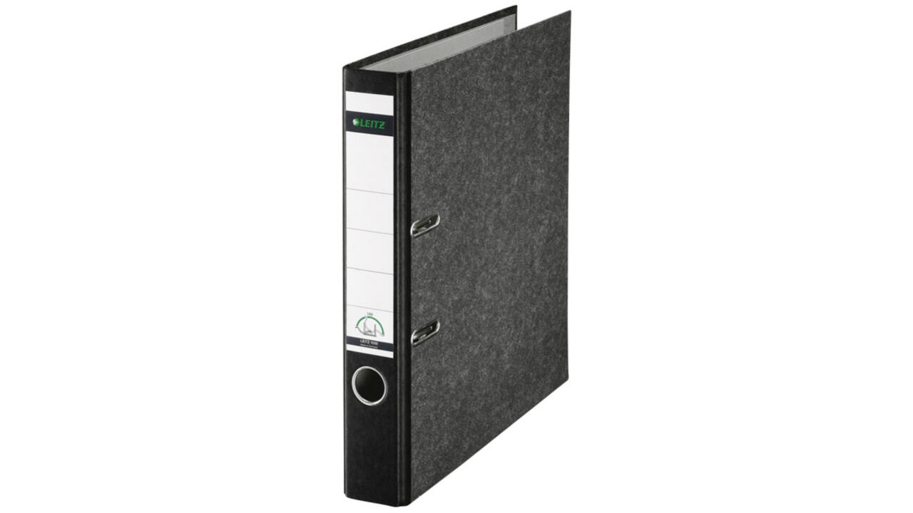 Ordner Leitz folio 50mm karton gewolkt zwart