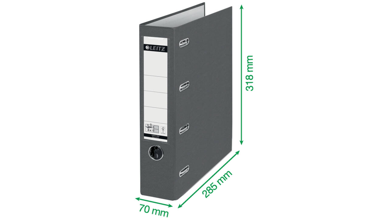 Giro-bank ordner Leitz A4 met dubbele mechaniek 80mm PP rood