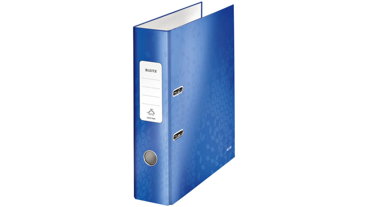 Ordner Leitz Wow 180° gelamineerd 85mm A4 blauw