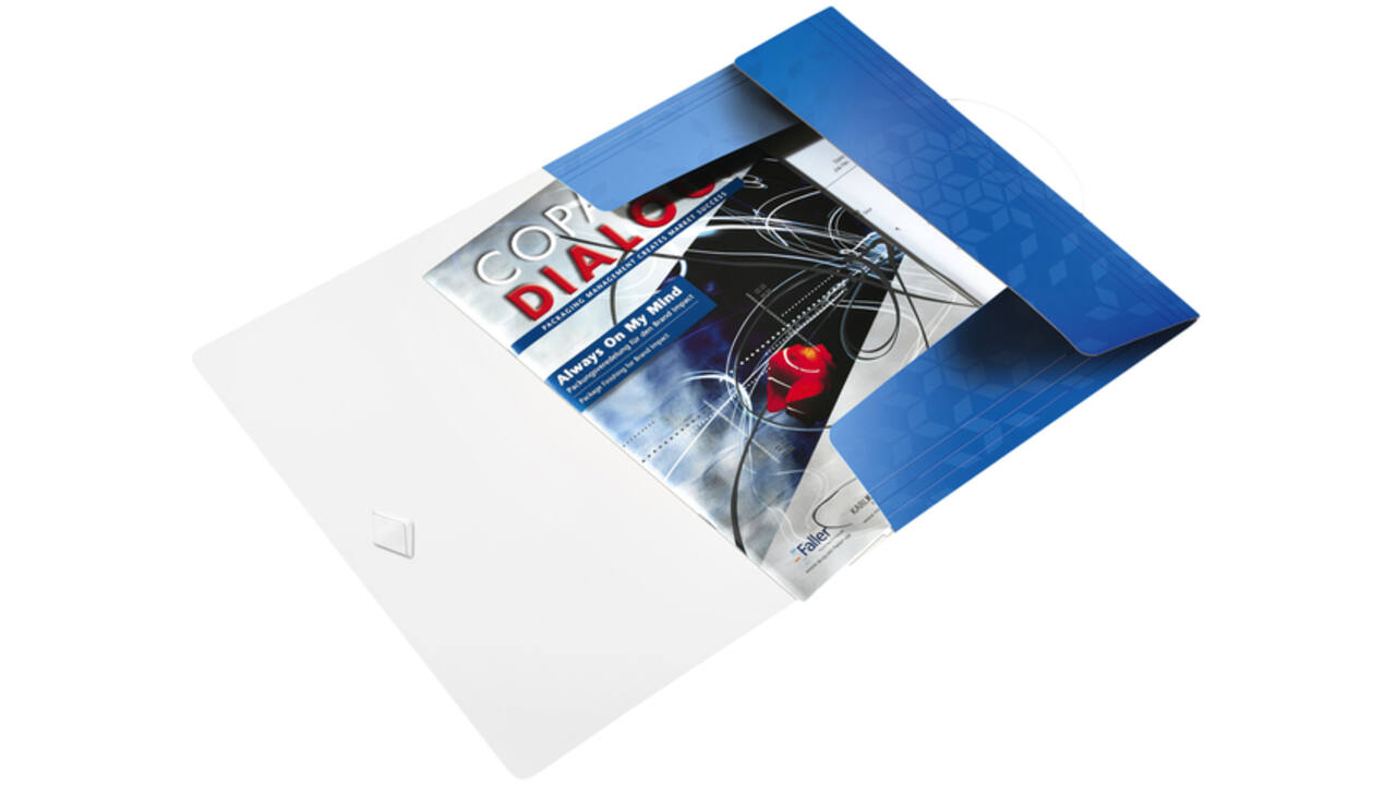 Elastomap Leitz WOW A4 3 kleppen PP blauw