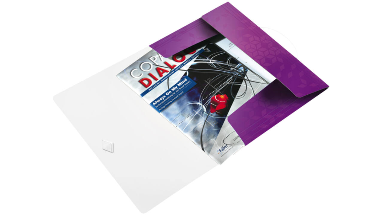 Elastomap Leitz WOW A4 3 kleppen PP paars