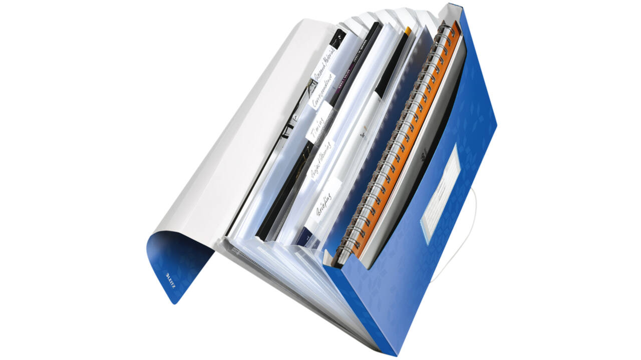 Projectmap Leitz WOW voor A4 6 vaks PP blauw
