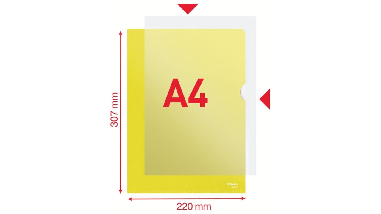 Insteekmap L-model Esselte standaard A4 0.11mm PP geel 100 stuks