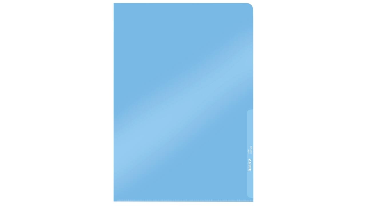 Insteekmap L-model Leitz Premium lasnaad copy safe 0.15mm PVC A4 blauw 100 stuks