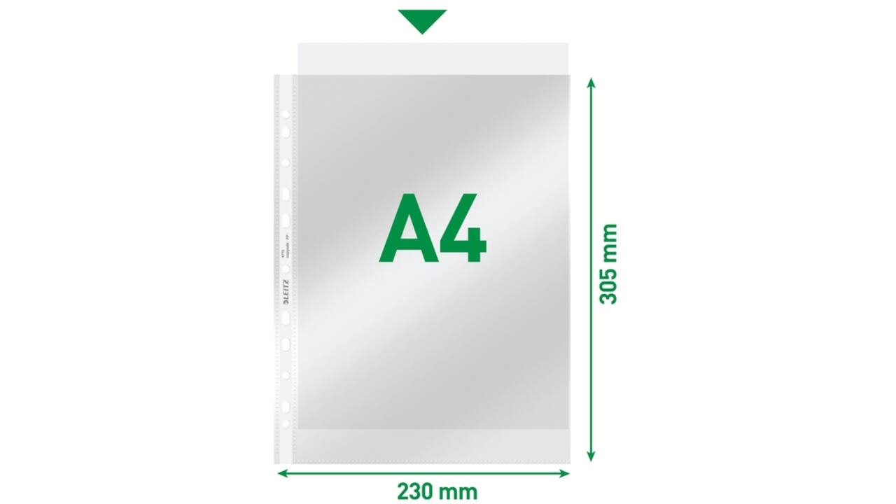 Showtas Leitz Premium standaard copy safe 0.08mm PP A4 transparant 100 stuks